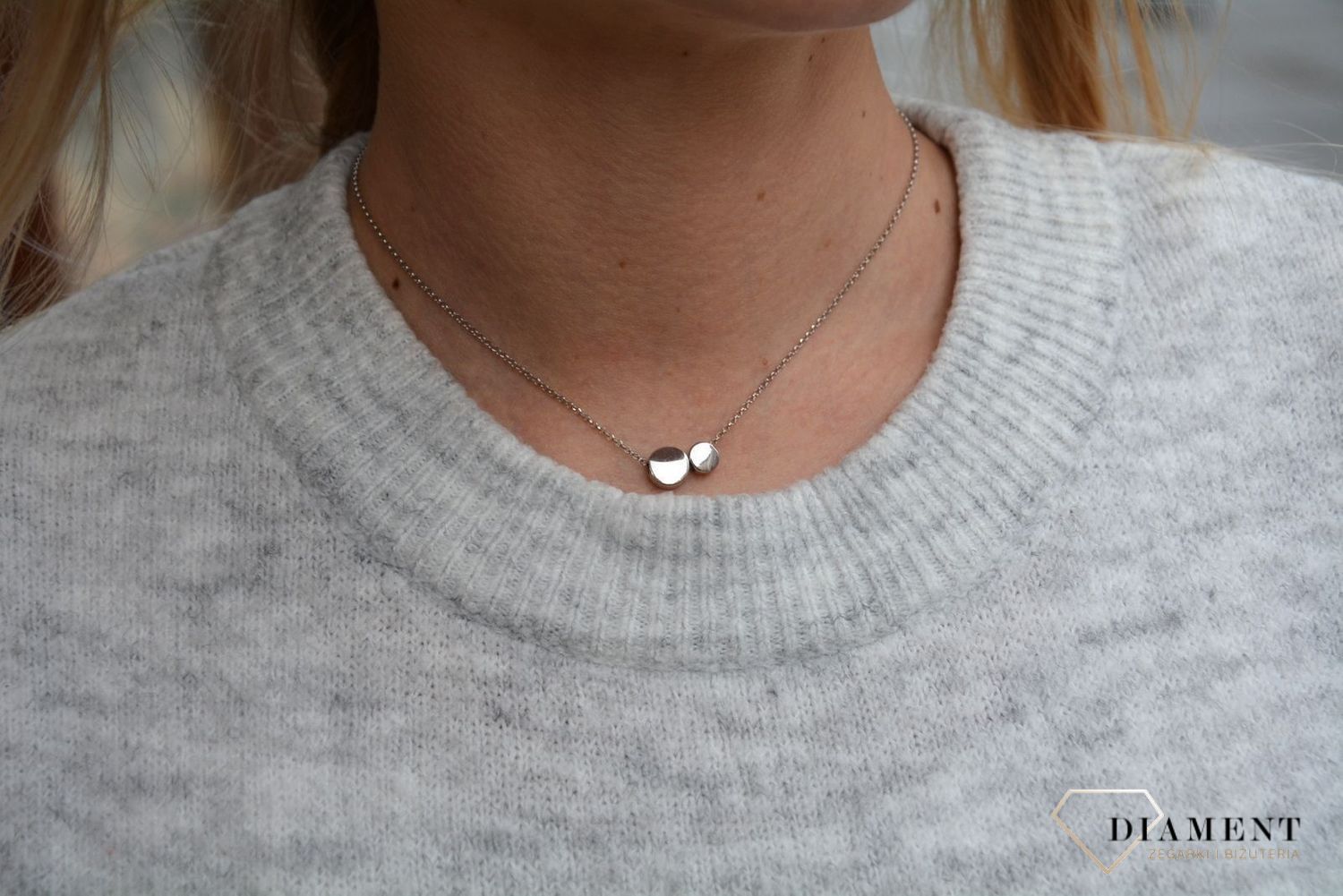 Naszyjnik srebrny dwa kółeczka Dall'Acqua C RM 21917 (2).JPG